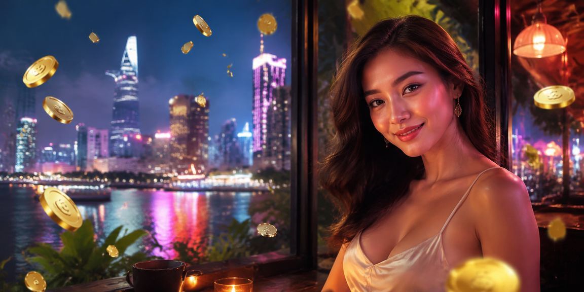 Ảnh quán cà phê sang trọng tại TP.HCM với ánh đèn VIP