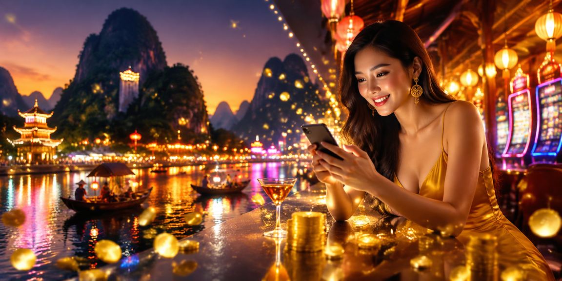 Trò chơi casino trên điện thoại tại khu phố đêm ở Ninh Bình